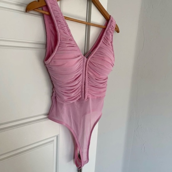 Fashion Nova Ruched Mesh Bodysuit - Picture 8 of 11